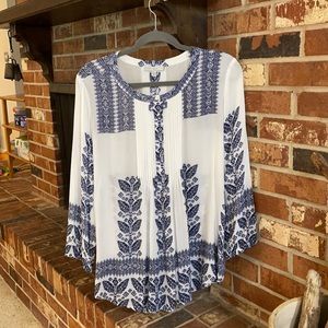 Pale Sky Amely Split Neck Top